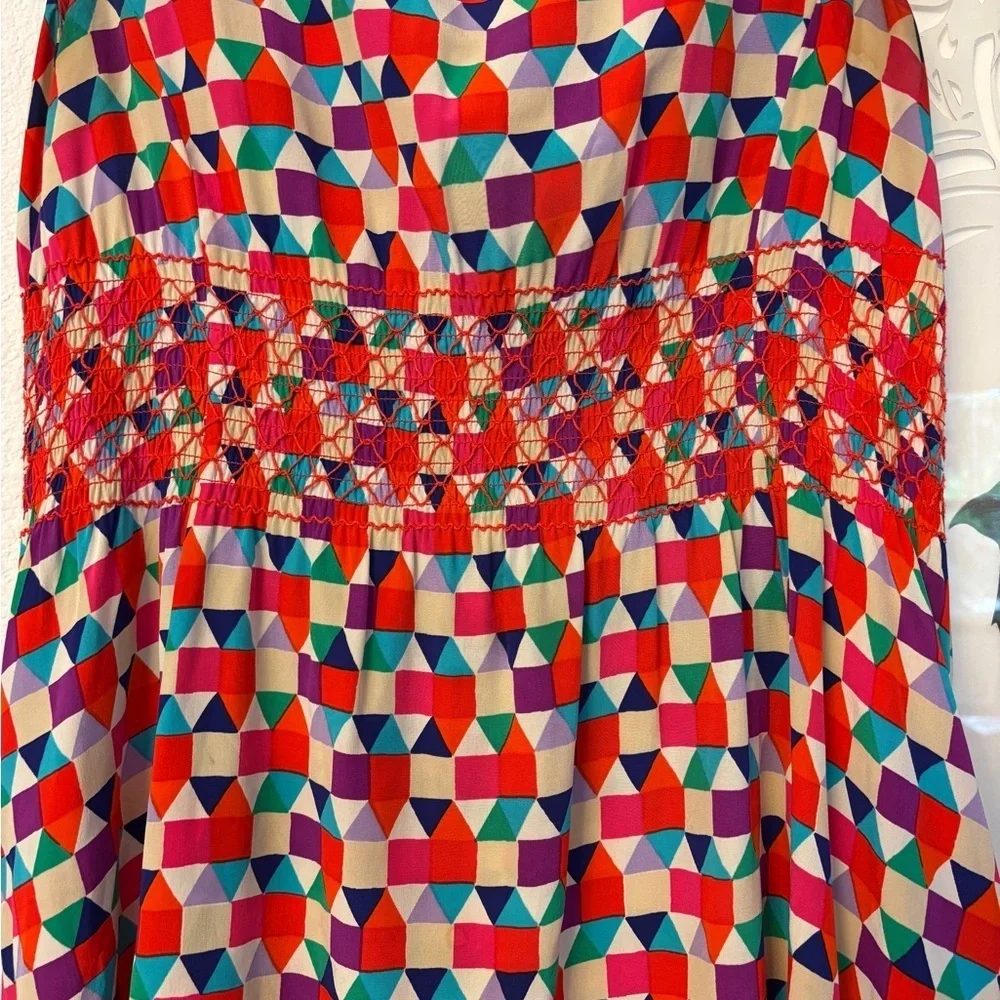 Kate Spade,Blaire Tile Print, 💯%Silk, Size 4